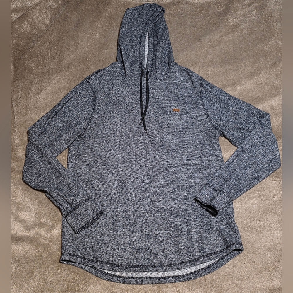 GUC Mens Levis Herringbone L/S Pullover Hoodie Size Large Black/Gray